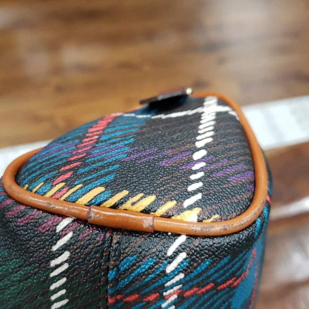 Dooney & Bourke Windsor Tartan Barrel Bag - Red, Green, Yellow - Picture 16 of 16